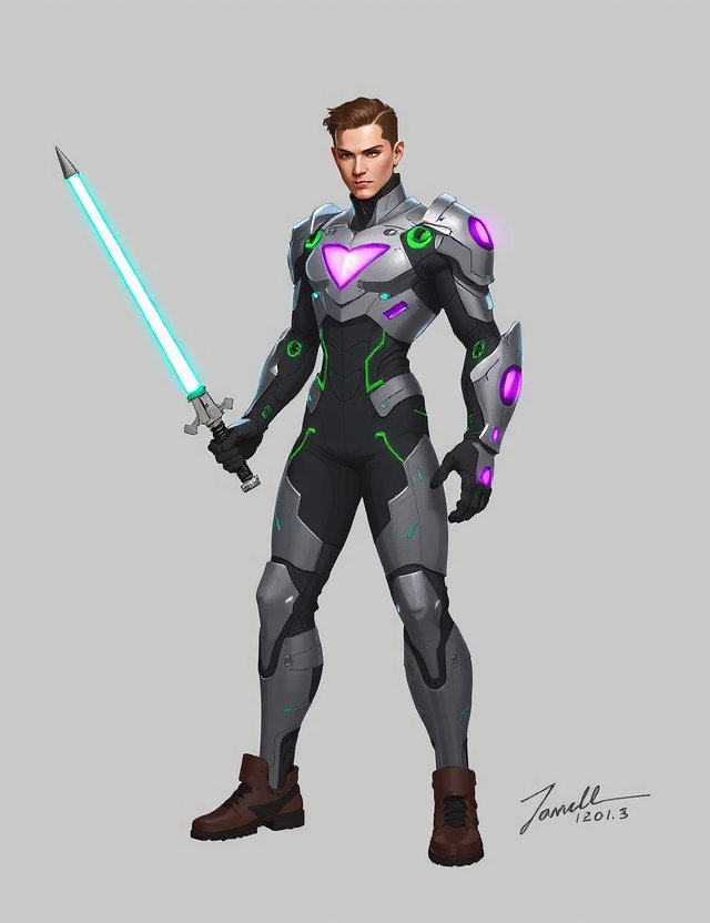 Concept art of cybernetic warrior for The Anomaly