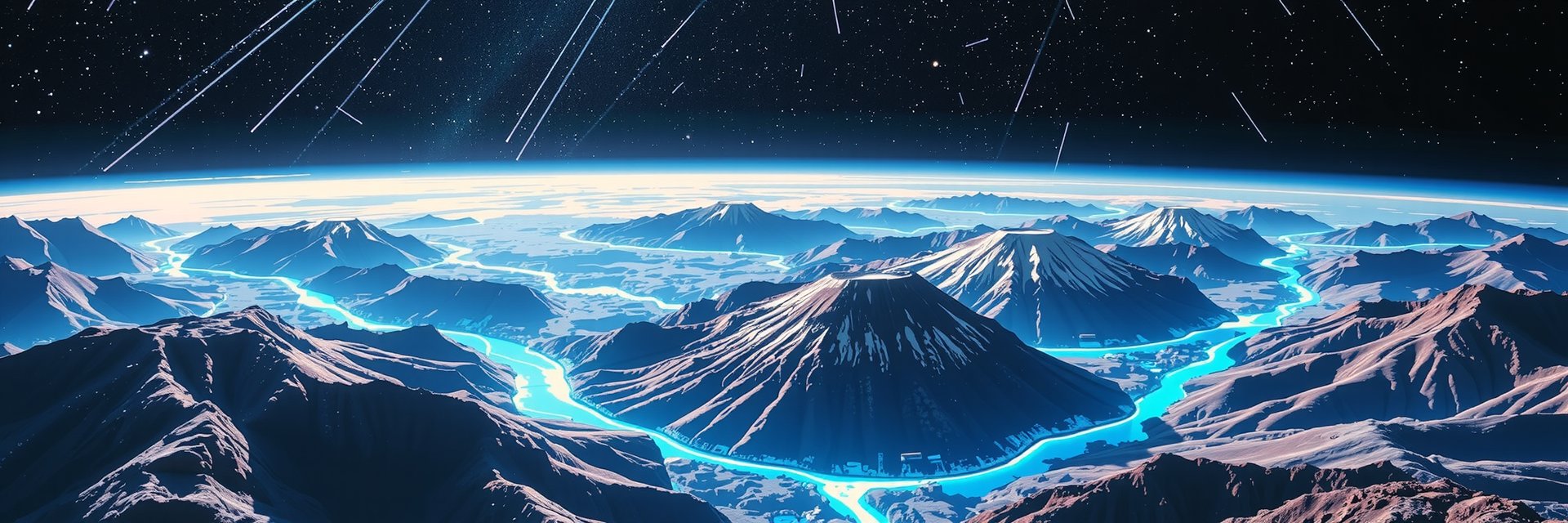 Evolving digital landscape representing PixelForge's journey